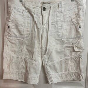 Lei White Cargo Shorts with Utilitarian Design